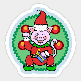 Lucky Cat-Xmas Sticker